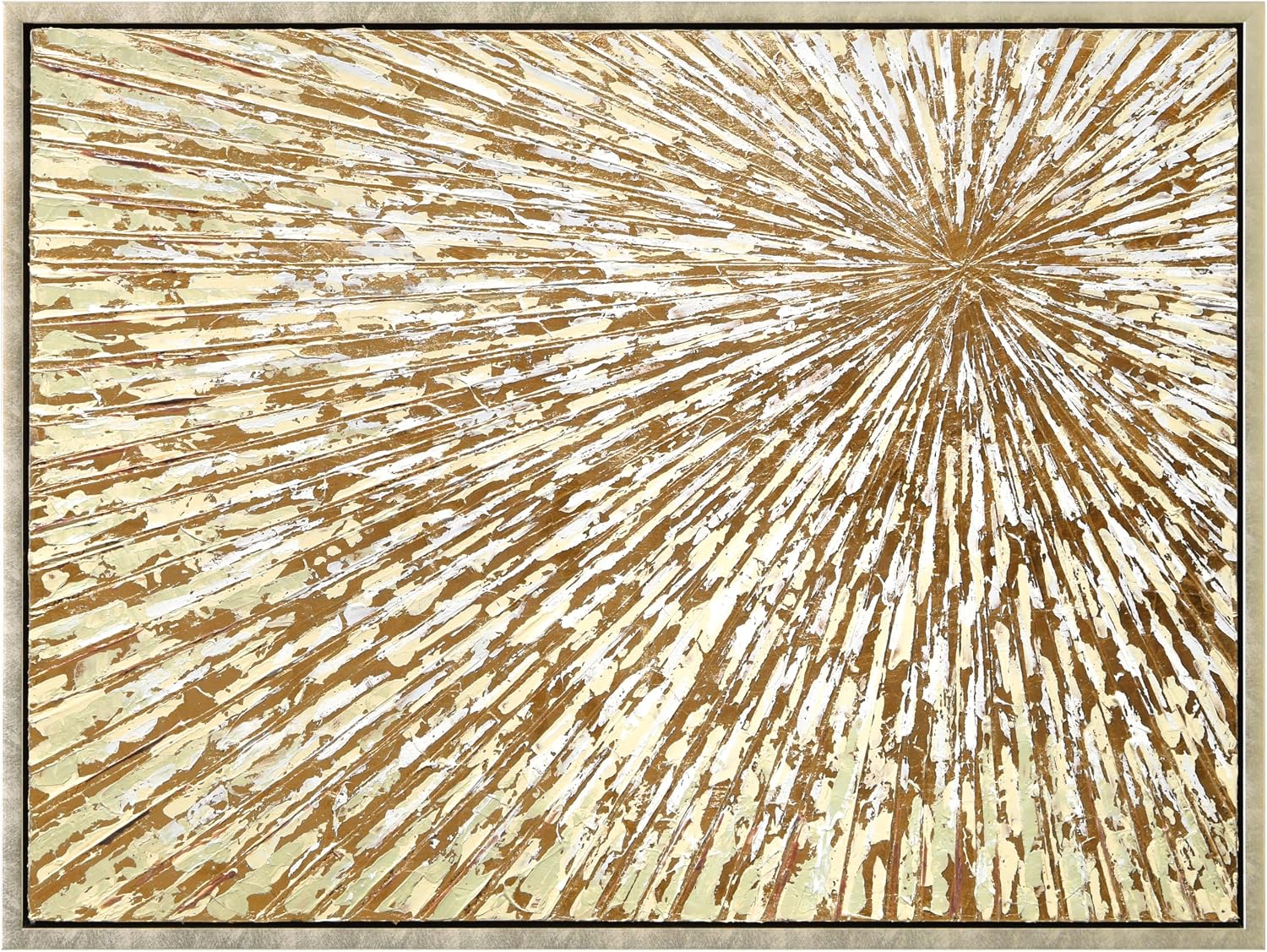 Empire Art Direct Radiant Burst Metallic Hand Painted Framed Canvas Wall Art with Gold Foil, Ready to Hang, Living Room, Bedroom & Office, 30'x40'x1.5'