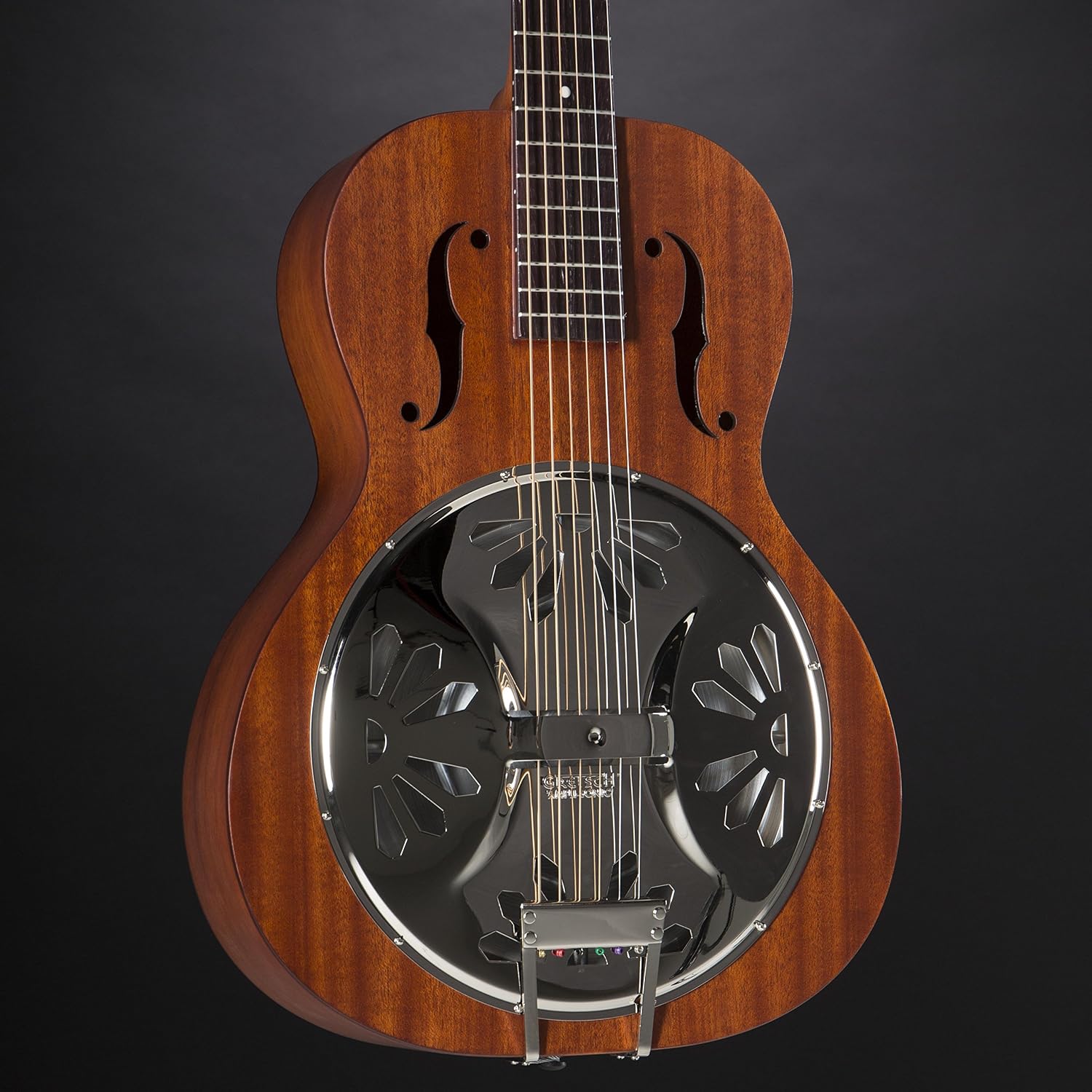 Gretsch G9200 Boxcar Round-Neck, Mahogany Body Resonator - Natural, Padauk Fingerboard