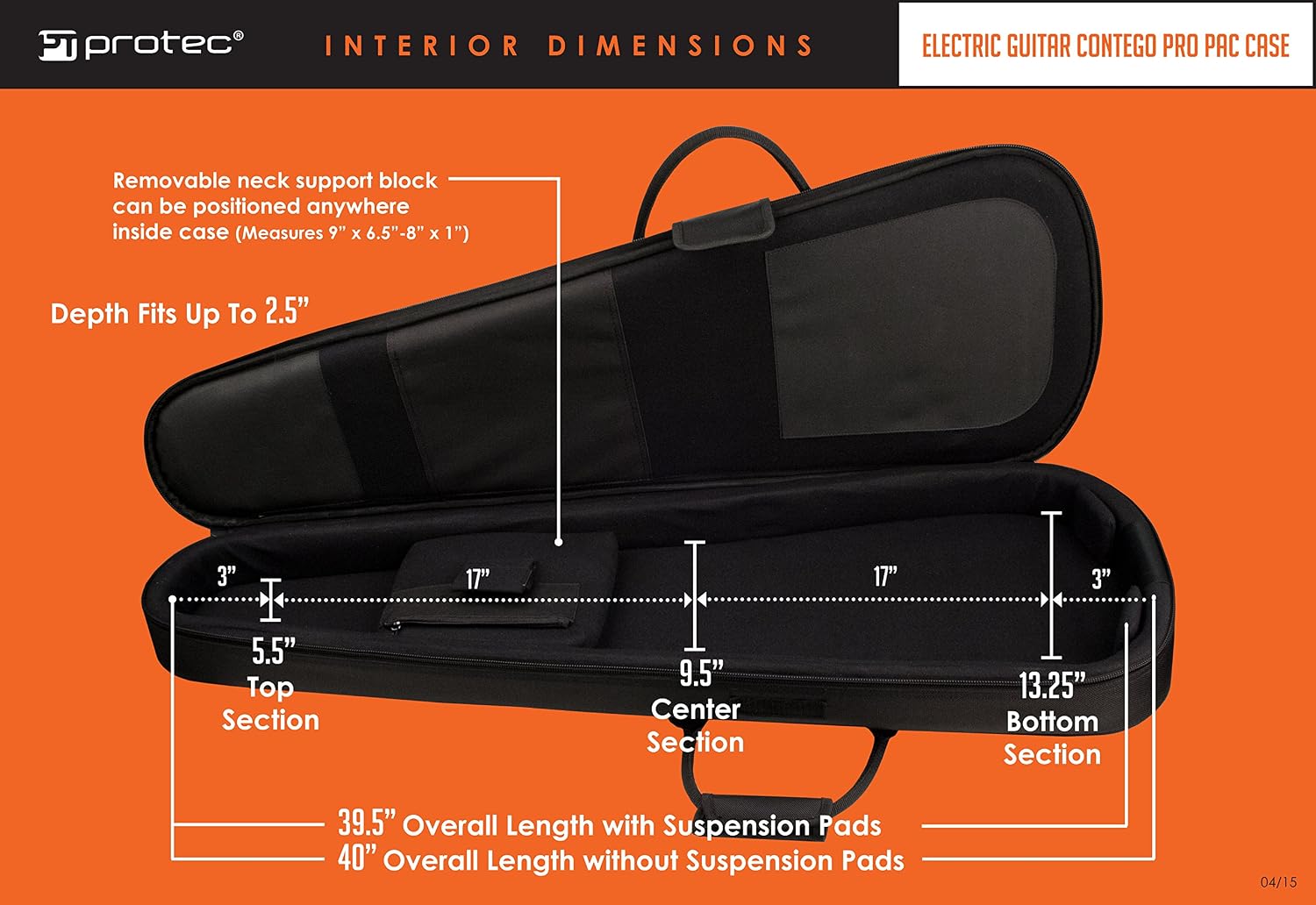Protec CTG234 Electric Guitar Contego PRO PAC Case (Strat/Tele Type Guitars)