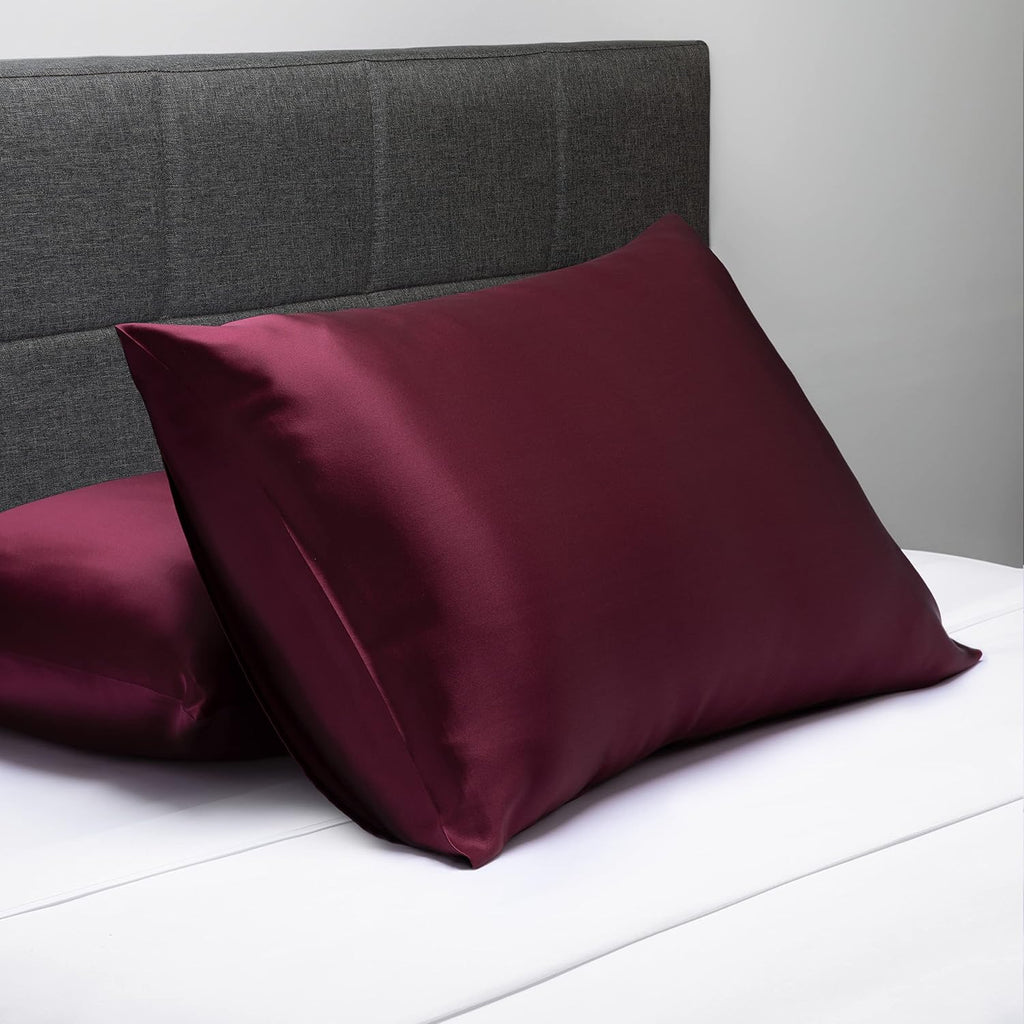 Fishers Finery 25mm 100% Pure Mulberry Silk Pillowcase (Red Queen 2 Pack)