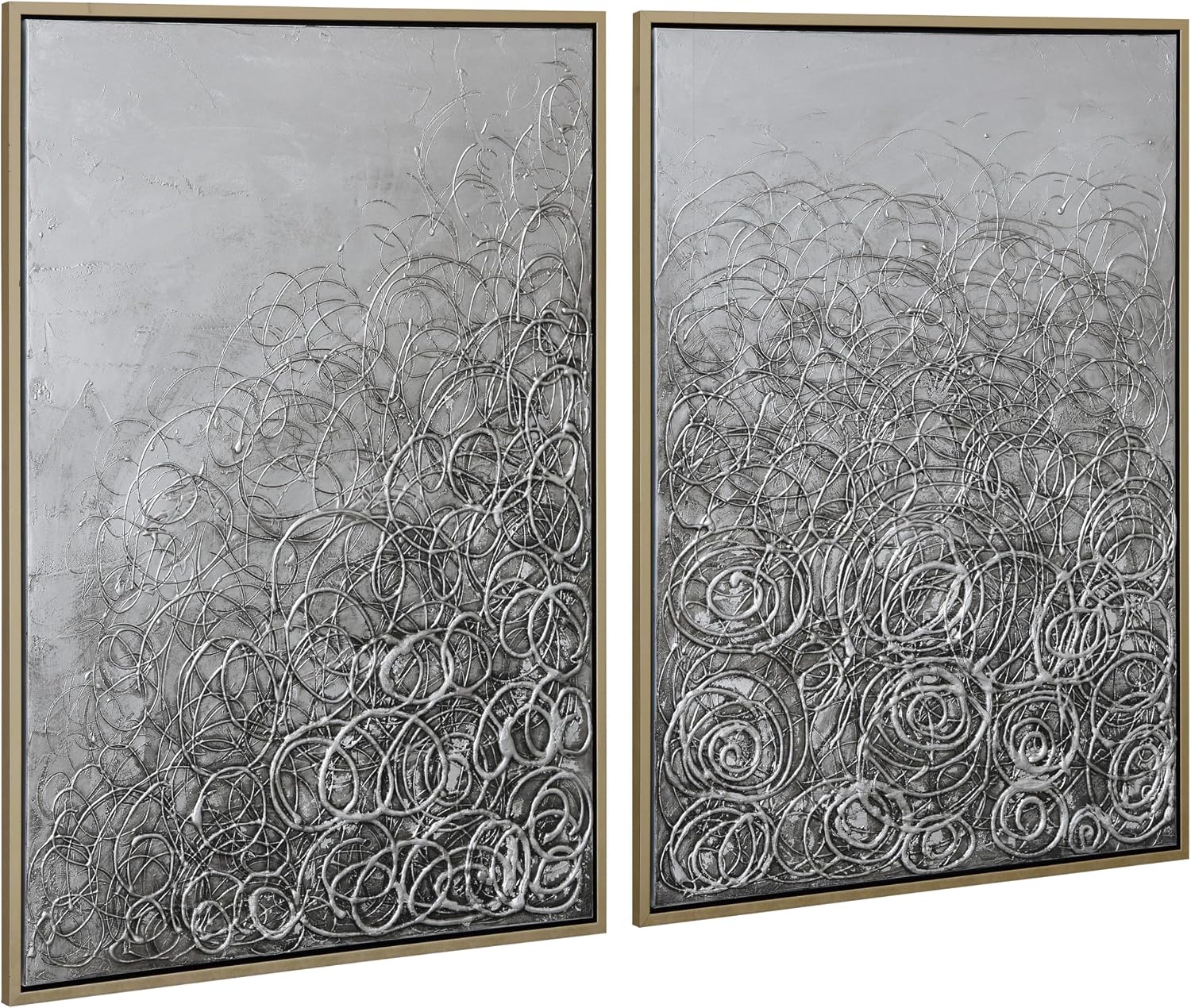 Empire Art Direct Abstract Wall Art Textured Hand Painted Canvas by Martin Edwards, Diptych, 48' x 36' each, Circular Logic