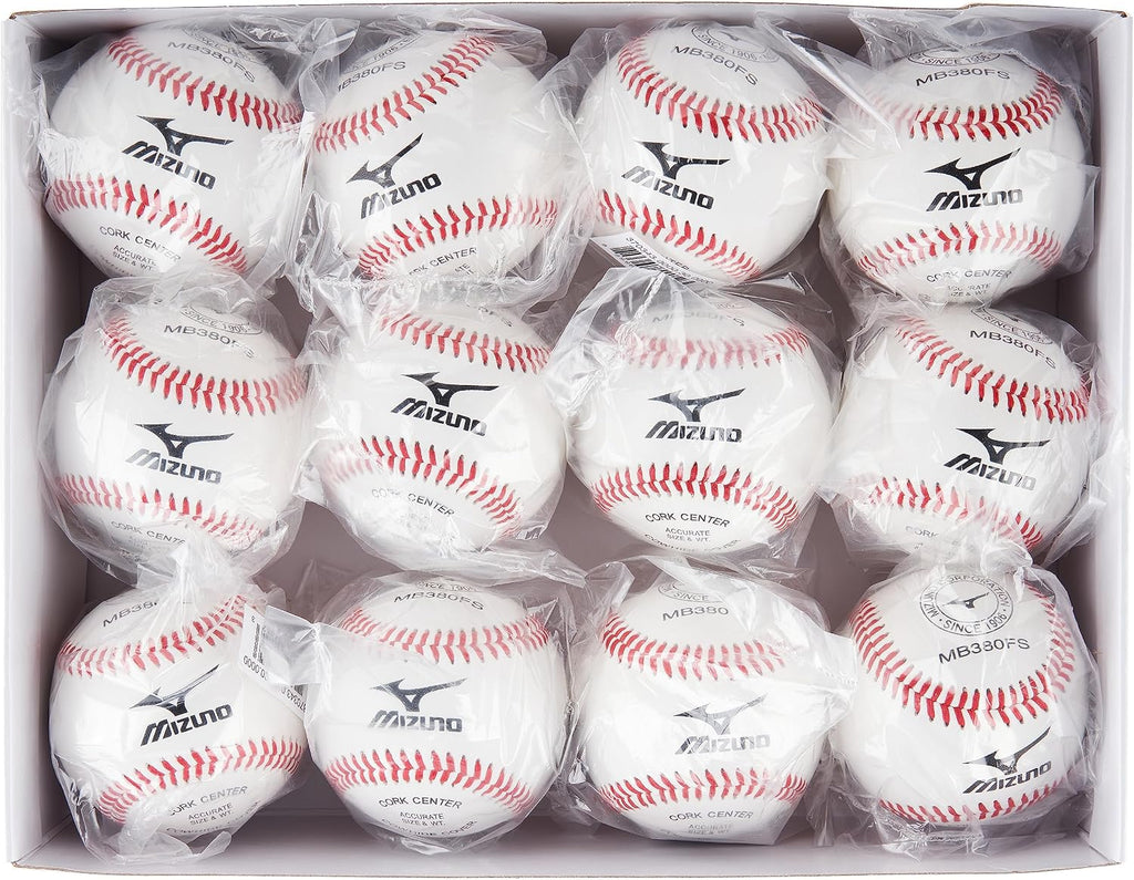 Mizuno MB380 Flat Seam Baseball | White | Unisex | NO Size (0000)