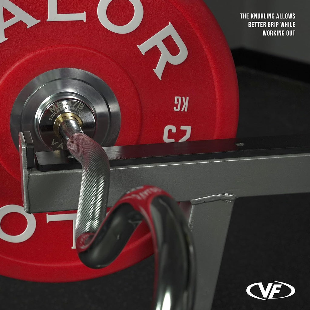 Valor Fitness Olympic Curl Bar – Ergonomic EZ and Super Curl Barbell for Biceps, Triceps, and Arm Workouts – 28mm Grip, 250 lb Capacity, Fits 2' Weight Plates