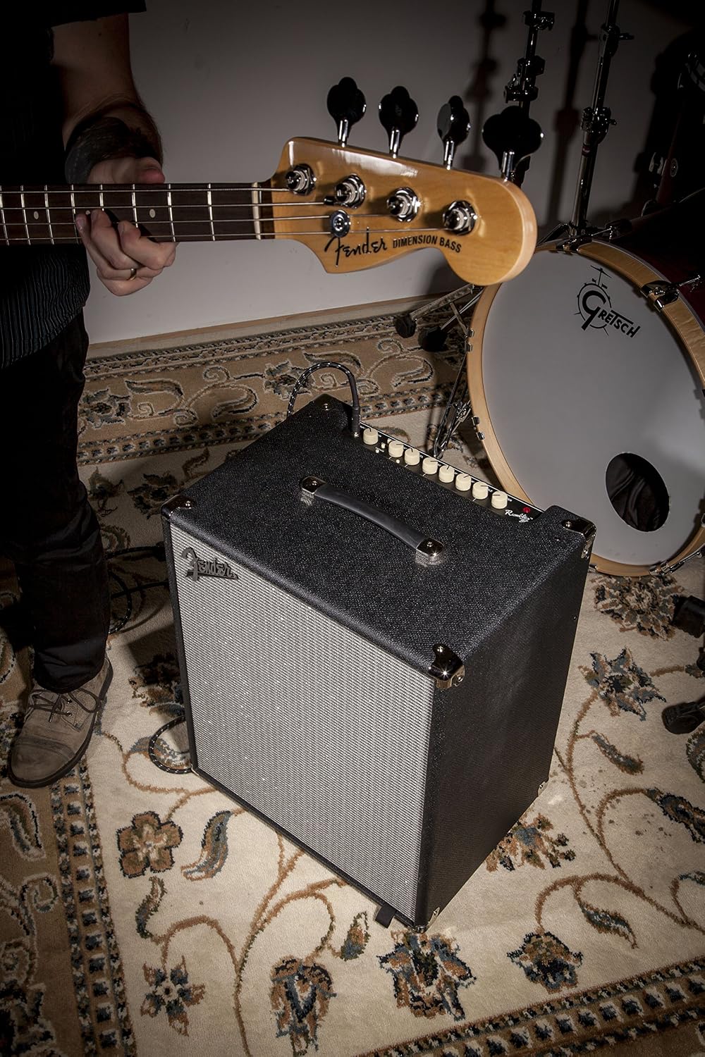 Fender Rumble 500 V3 Bass Amp for Bass Guitar, 500 Watts, with 2-Year Warranty 2x10 Inch Eminence Speakers with Compression Horn, Overdrive Circuit, Tone Voicing, Effects Loop and Direct XLR Output