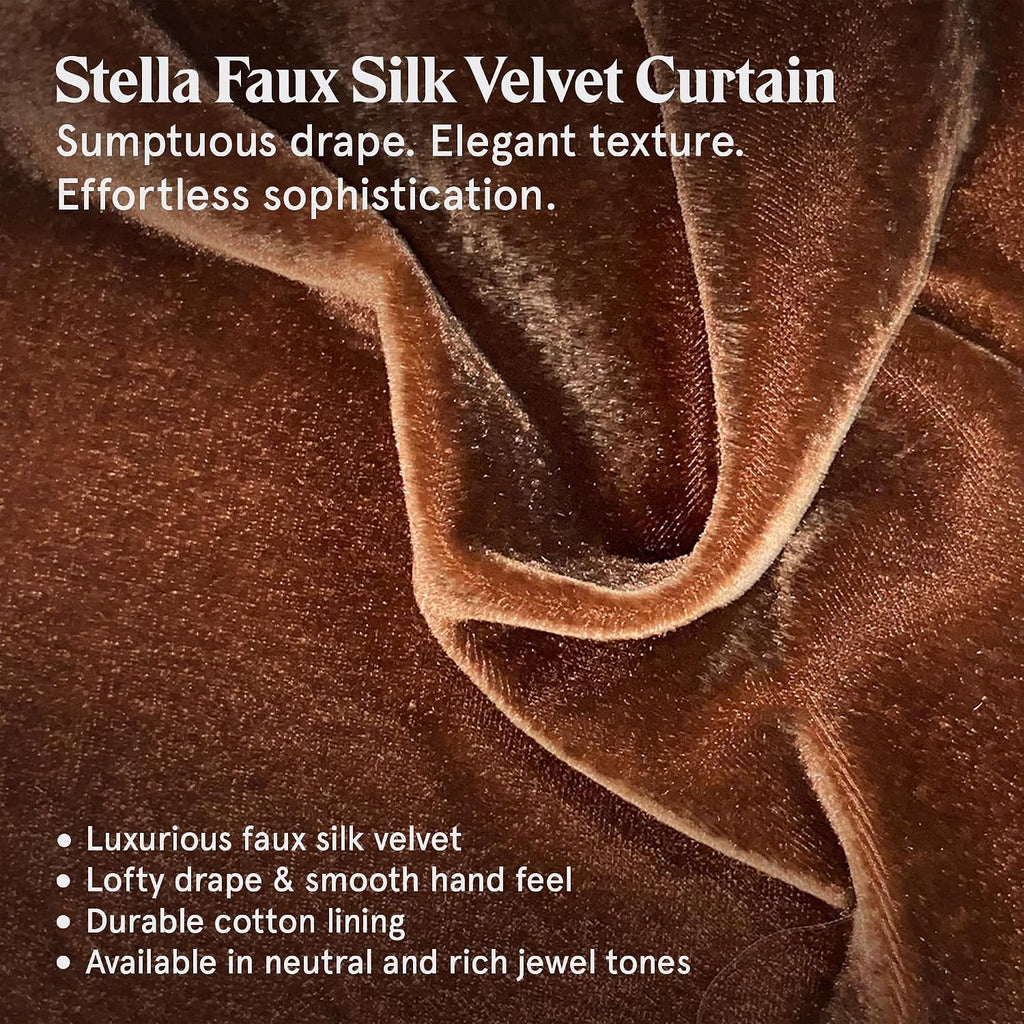 HiEnd Accents Stella Faux Silk Velvet 3 Piece Duvet Cover Set with 2 Pillow Shams, King, Copper Brown, Romantic Western Modern Traditional Style Bedding, 1 Comforter Cover and 2 Pillow Cases