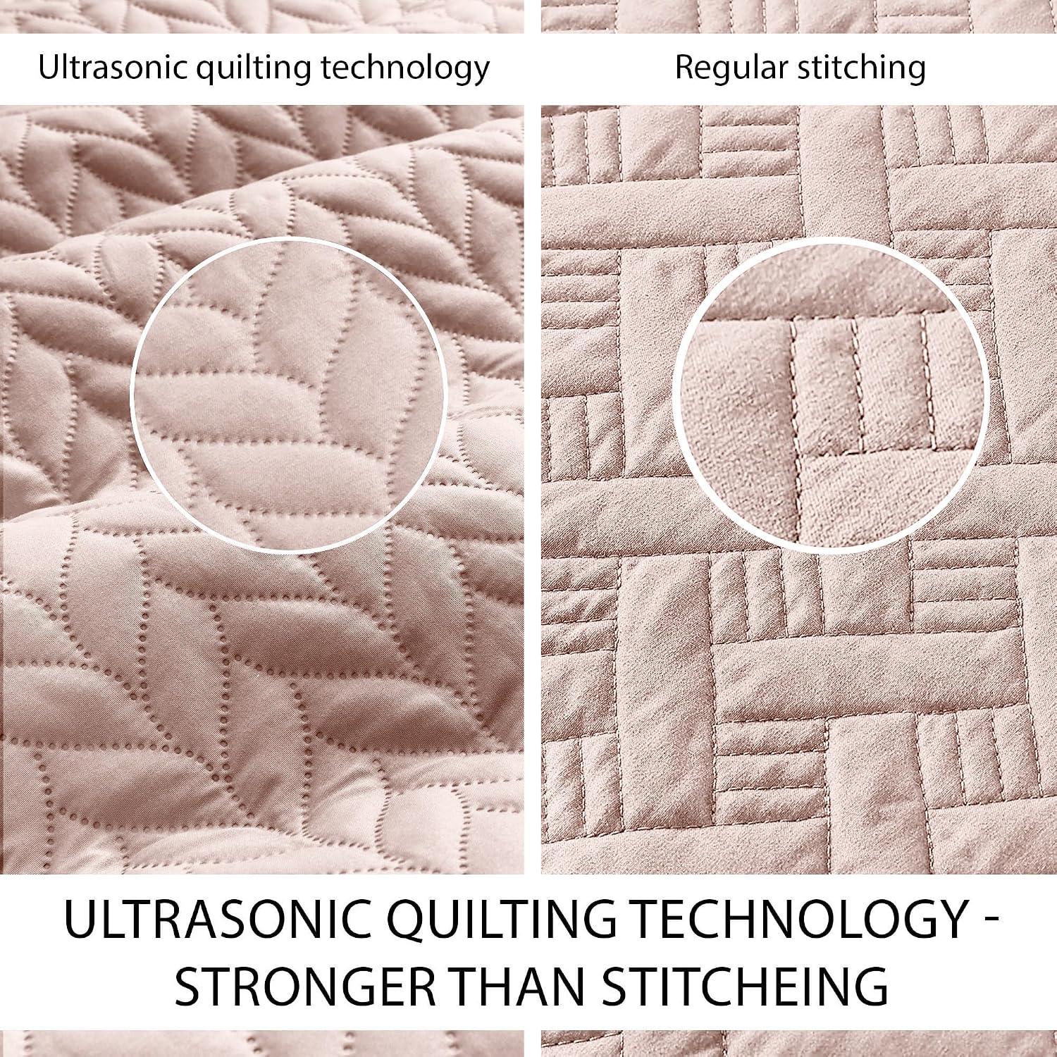 MOONLIGHT20015 8 Pack Quilt King Size Bedding (106' x 96') - Bulk Wholesale for Hotels, Guest Bedroom & Airbnbs - Lightweight Microfiber Reversible Embossed Quilts Bedspread (Baby Pink)