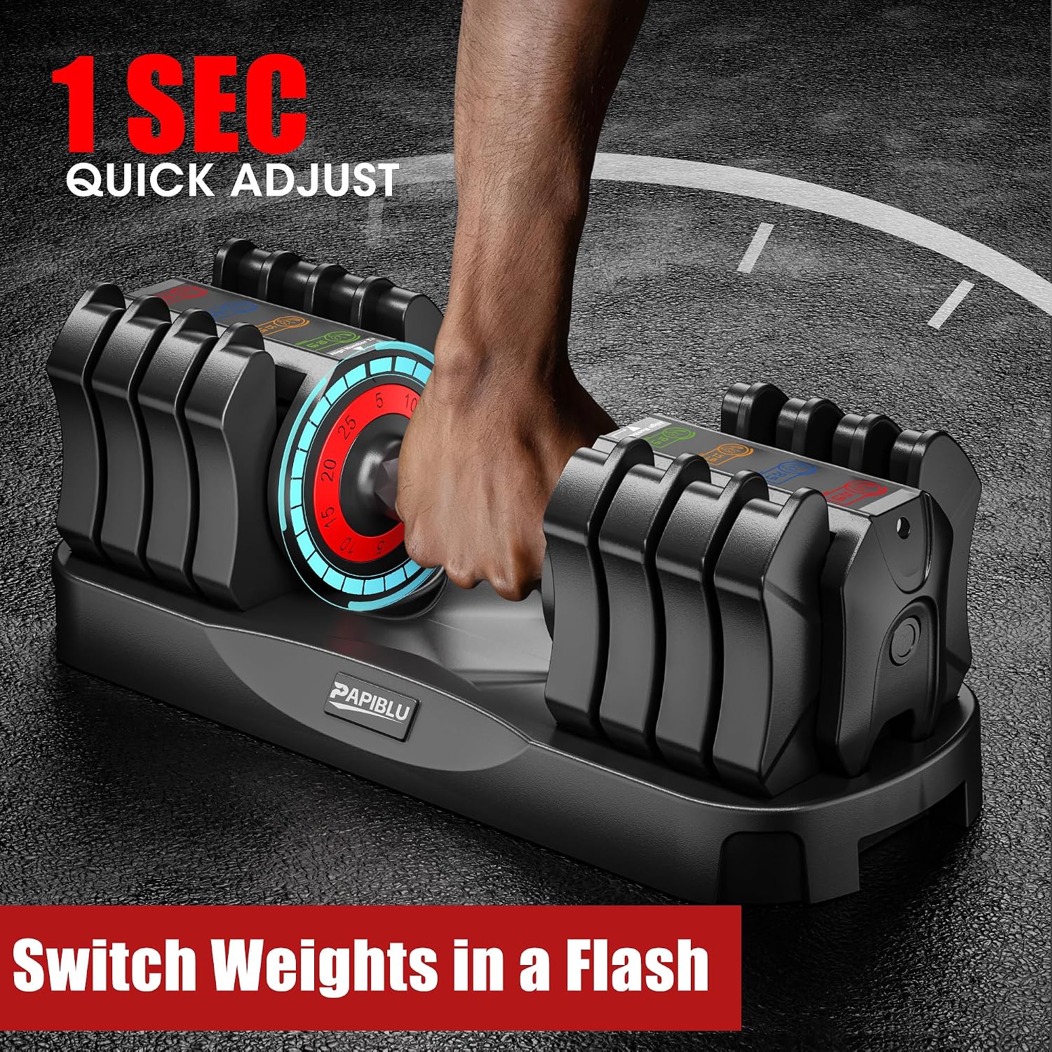 Adjustable Dumbbells Set of 2, 25LBS Adjustable Weight Dumbbells Set, 5 in 1 Free Weights with Anti-Slip Handle for Home Gym, Full-Body Strength Training (Men & Women)