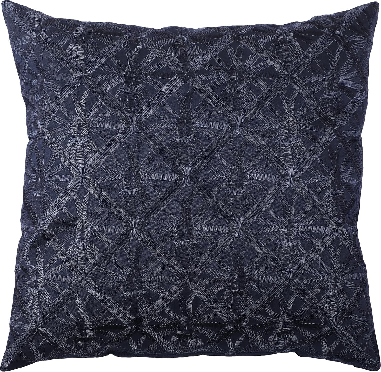 Grand Avenue Navy Striped California King Comforter Set, 7 Piece, Jacquard & Clip All Season Premium Bedding Set, Matching Shams, Bedskirt, Decorative Pillows