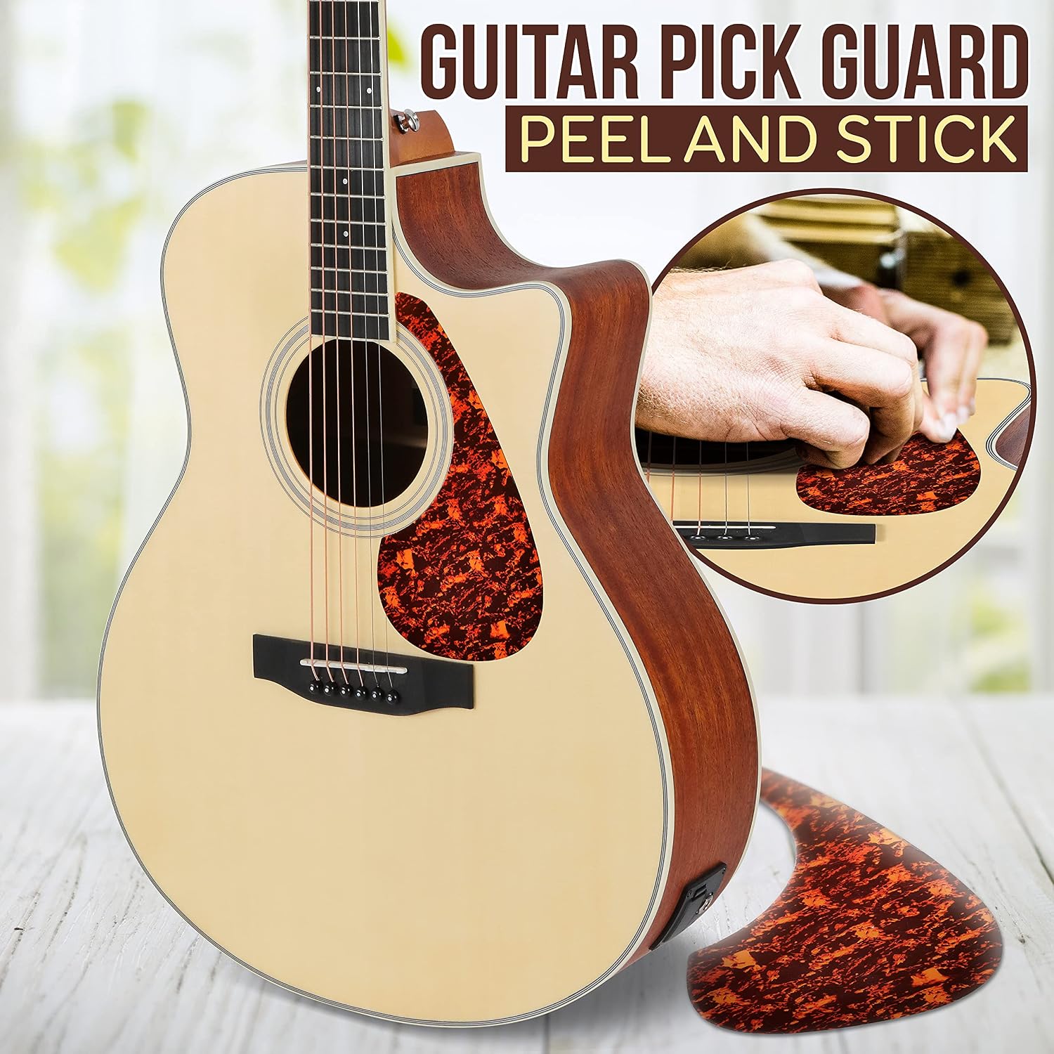 Pyle Premium Electric Acoustic Guitar Kit, 41' Full Size Dreadnought Cutaway with Spruce Top, Mahogany Sides, Gig Bag, Strap, Pickguard, Picks, Extra Steel String Set for Beginners, Advanced, Natural