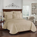 King Charles Modern Farmhouse Floral Matelasse Coverlet, King, Birch