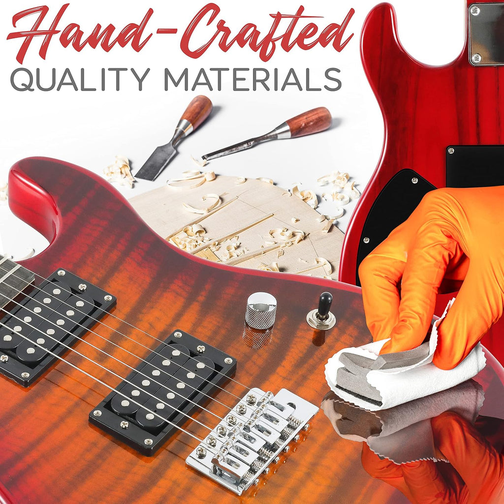Pyle Electric Guitar Kit with Amp, Full Size Instrument with Humbucker Pickups, Guitarra Electrica Amplifier and Beginner Bundle Accessories, 39' (Legacy Red)
