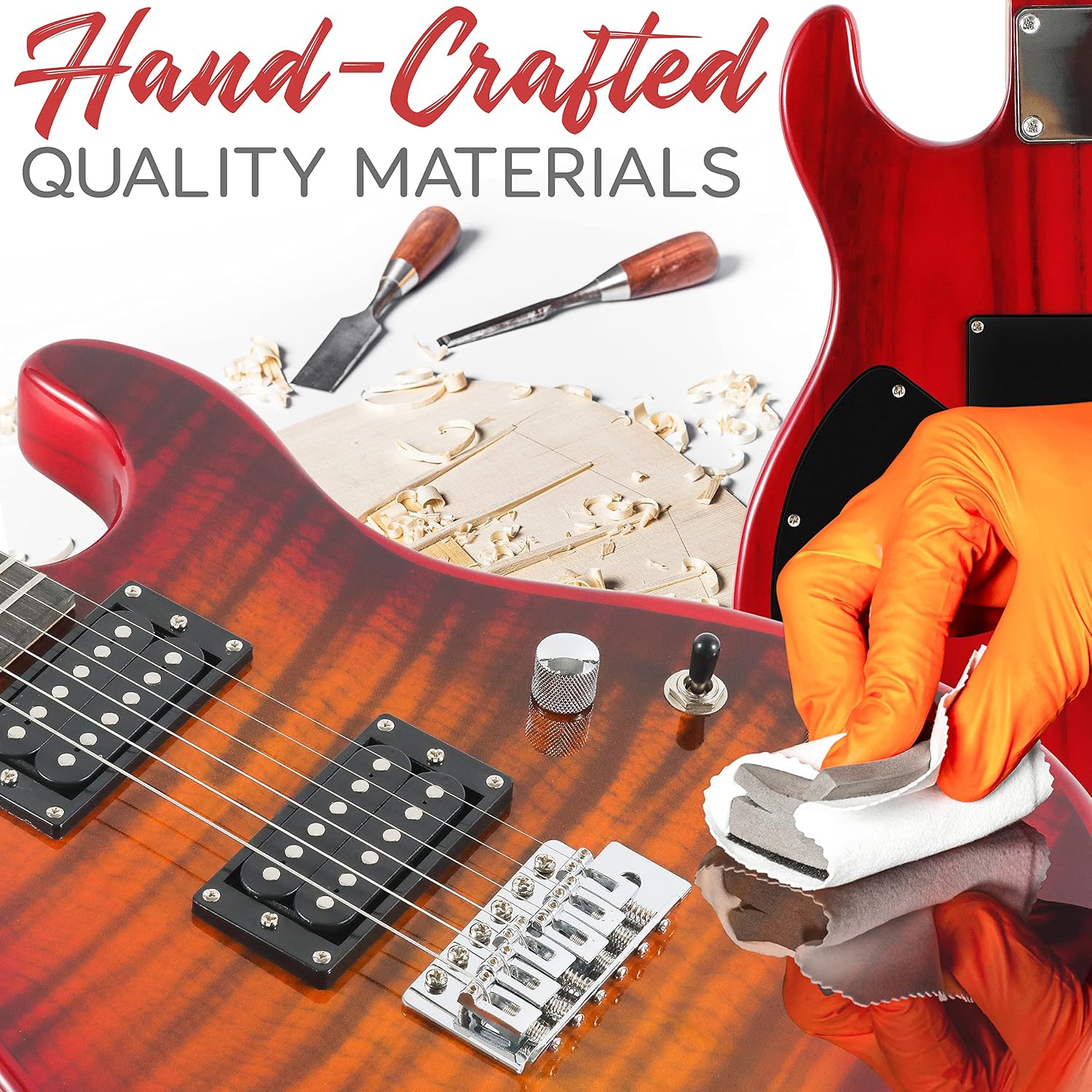 Pyle Electric Guitar Kit with Amp, Full Size Instrument with Humbucker Pickups, Guitarra Electrica Amplifier and Beginner Bundle Accessories, 39' (Legacy Red)