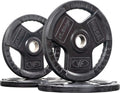 Valor Fitness OP Olympic Weight Plates Coated Rubber Weights w/Weight Plate Set, Barbell Weights w/Grips for Home Gym
