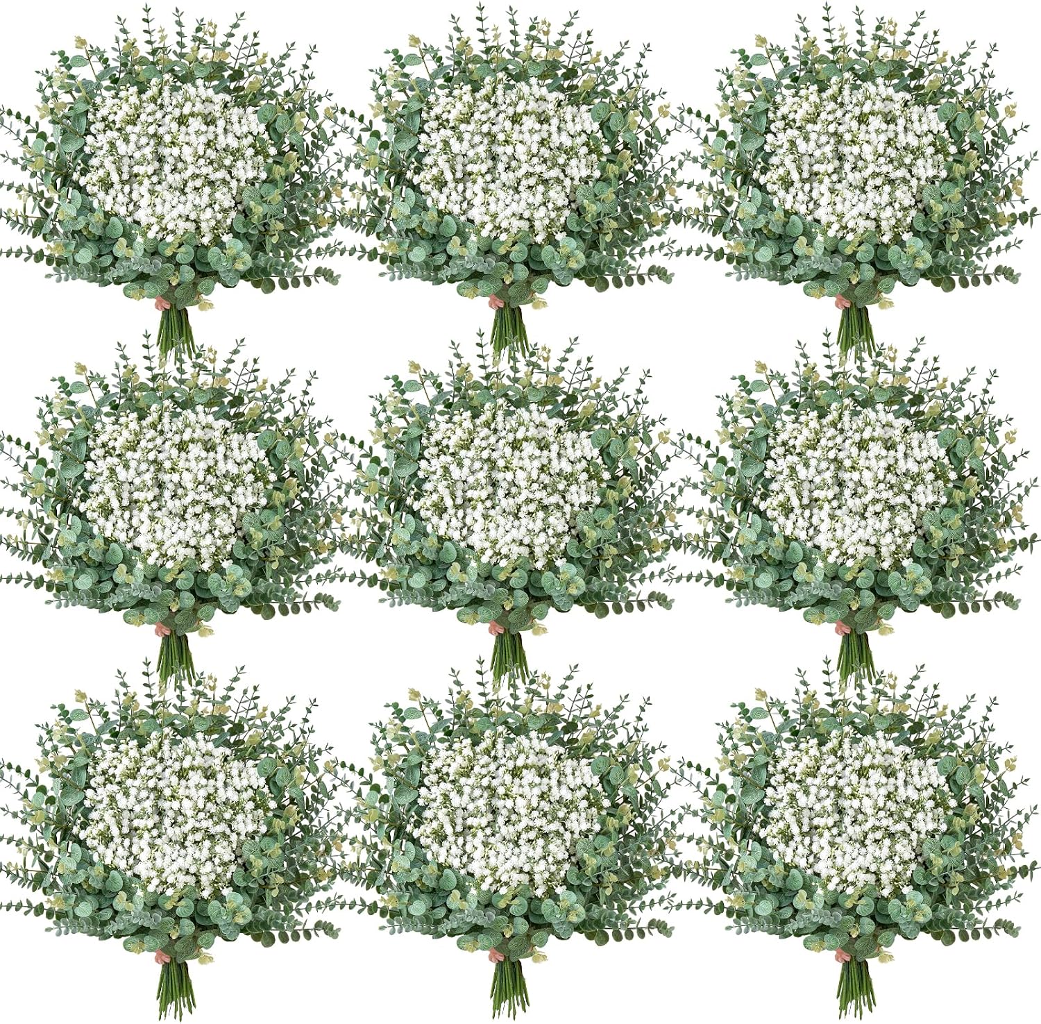 Serwalin 300 Pcs Mixed Artificial Eucalyptus Stems，Babys Breath Artificial Flowers Bulk with Artificial Fake Greenery Stems for Wedding DIY Bouquets Floral Arrangement Home Decor