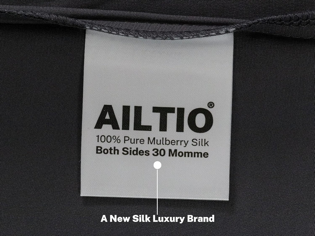 Silk Pillow Cases 2 Pack - 30 Momme Grade 6A Pure Mulberry Silk with Zipper - Cooling Hypoallergenic for Hair & Skin (Grey, King)