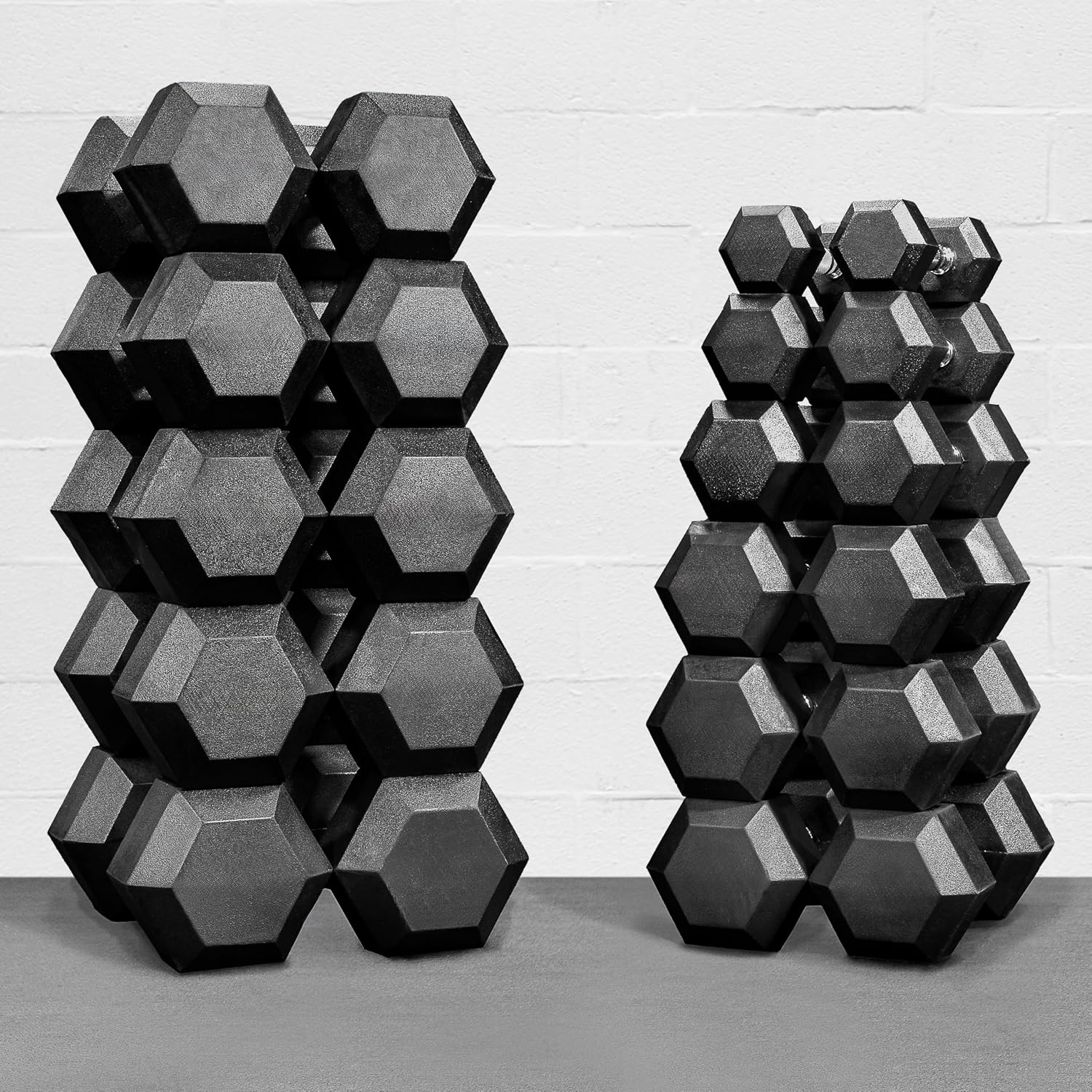 METIS Hex Dumbbells [Pair] | Premium Rubber-Coated Free Weights for Home & Gym Workouts | Full Set & Rack Available [5.5lbs – 110lbs]