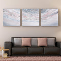 Empire Art Direct Abstract Wall Art Textured Hand Painted Canvas by Martin Edwards, Triptych, 32' x 32' each, Heavens 1