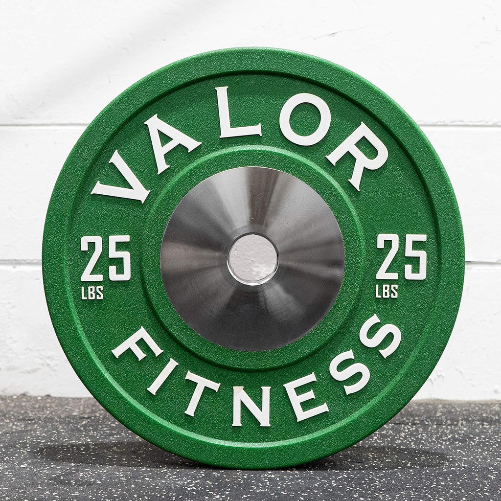 Valor Fitness BPPU Poly Urethane Bumper Plates for Cross Training, Olympic Weight Lifting, and Power Lifting - Color Coded, Multiple Weight Plates Options Available