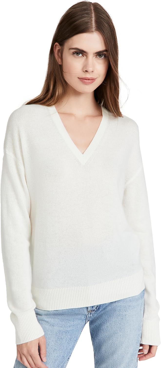 Theory Women's Long Sleeve V-Neck Cashmere Pullover Sweater