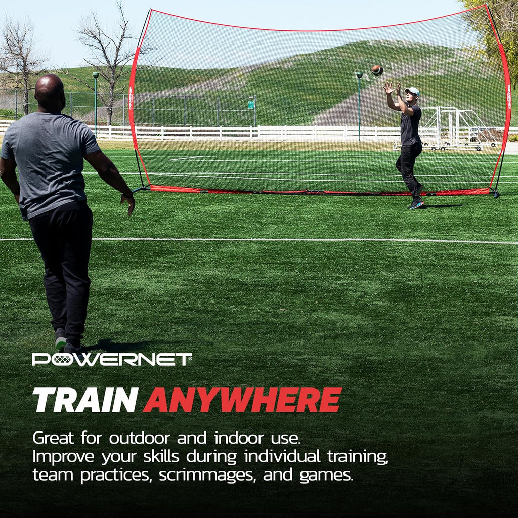 PowerNet Portable Sports Rebounder -Basketball, Volleyball, Soccer, Baseball, Softball and Lacrosse, Backyard & Garage Backstop, Indoor Outdoor Safety Net for Protection