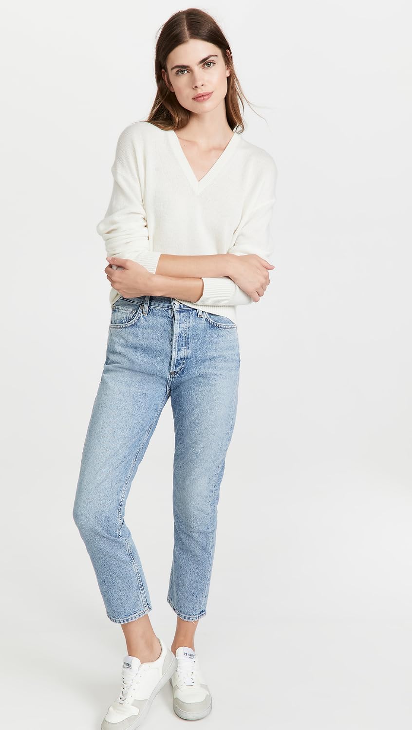 Theory Women's Long Sleeve V-Neck Cashmere Pullover Sweater