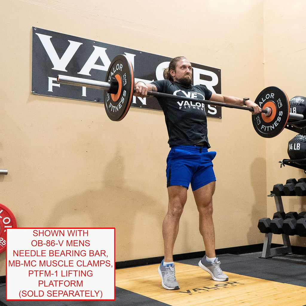 Valor Fitness Olympic Bumper Plate Pro - Weight Plates - Lifting Strength Conditioning Cross Training Workouts – Sold in Singles, Pairs, Sets - Workout Equipment
