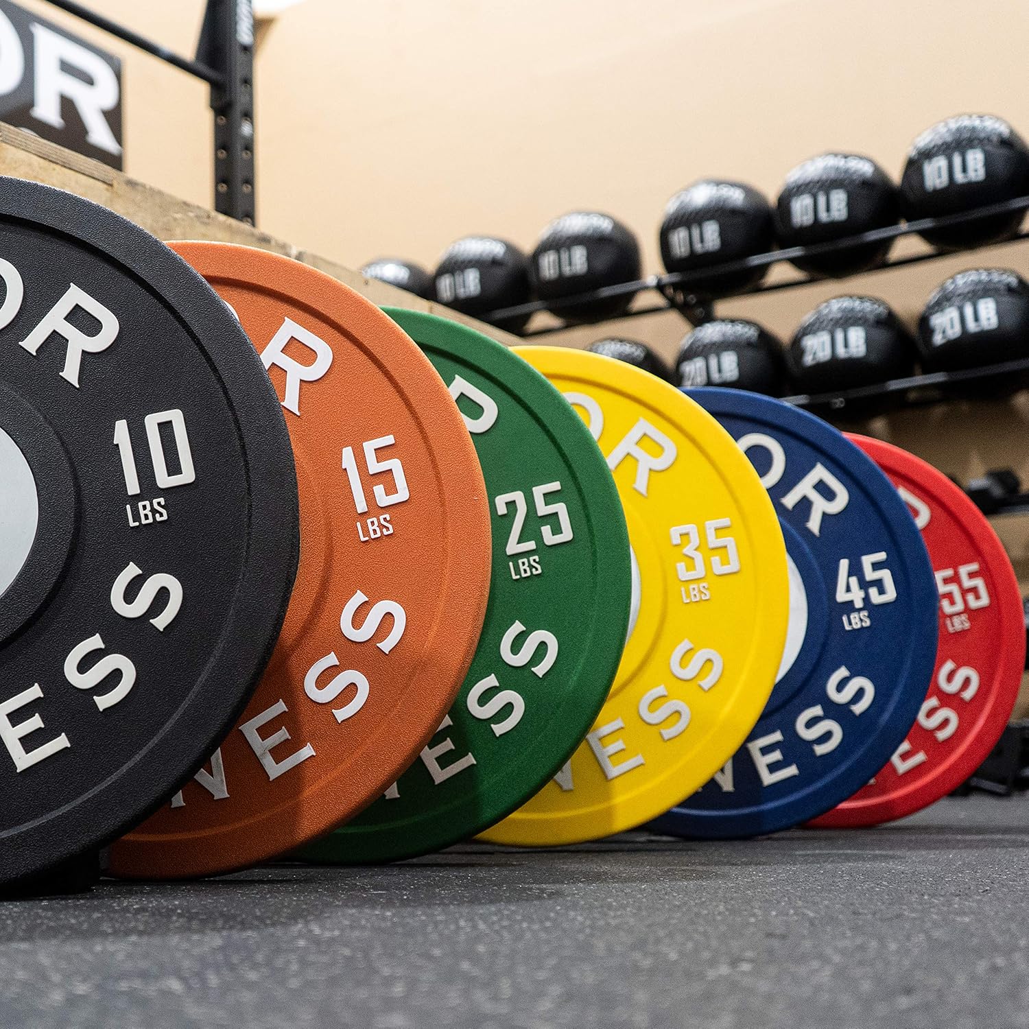 Valor Fitness BPPU Poly Urethane Bumper Plates for Cross Training, Olympic Weight Lifting, and Power Lifting - Color Coded, Multiple Weight Plates Options Available