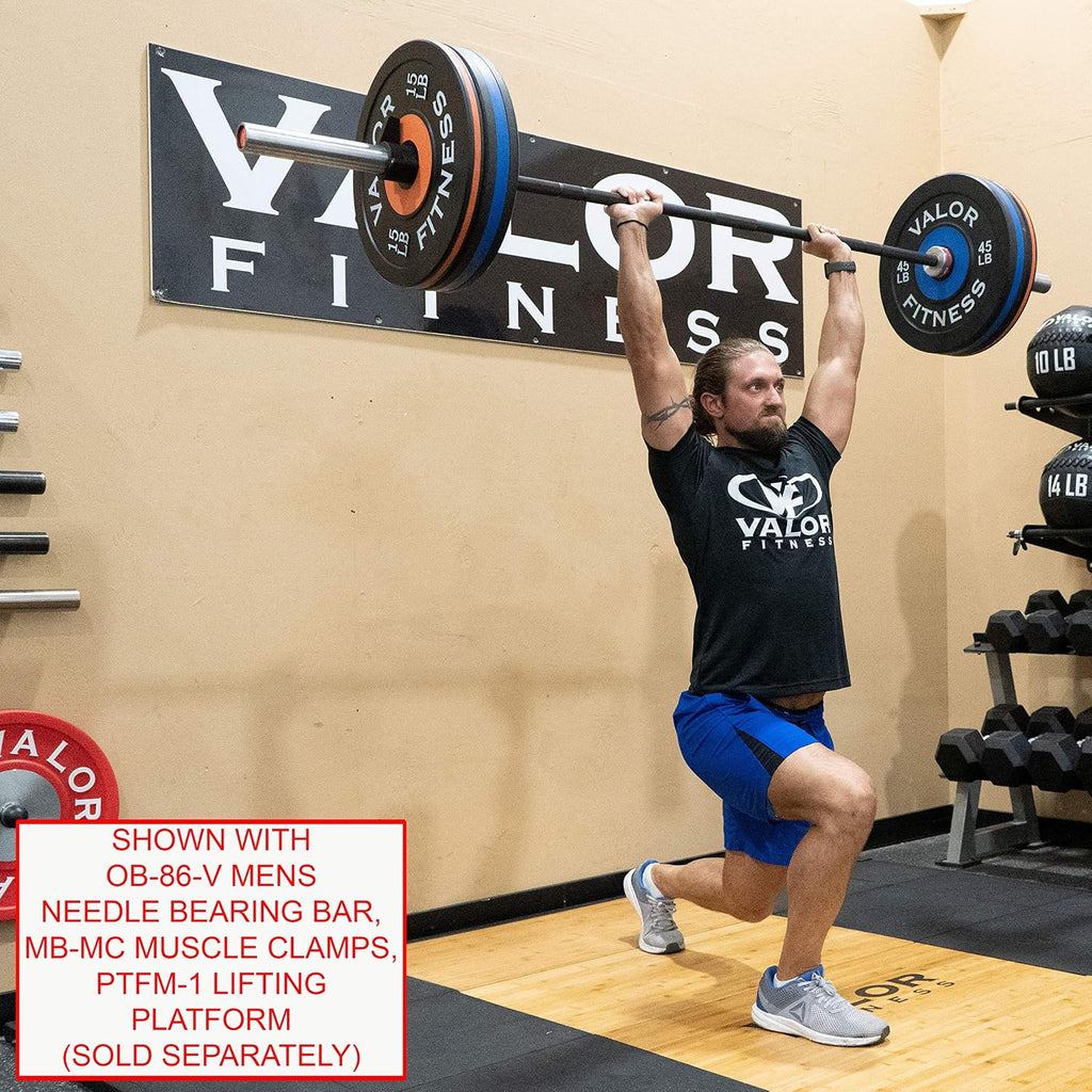 Valor Fitness Olympic Bumper Plate Pro - Weight Plates - Lifting Strength Conditioning Cross Training Workouts – Sold in Singles, Pairs, Sets - Workout Equipment