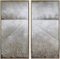 Empire Art Direct Abstract Wall Art Textured Hand Painted Canvas by Martin Edwards, Diptych, 48' x 24' each, Pebble Road