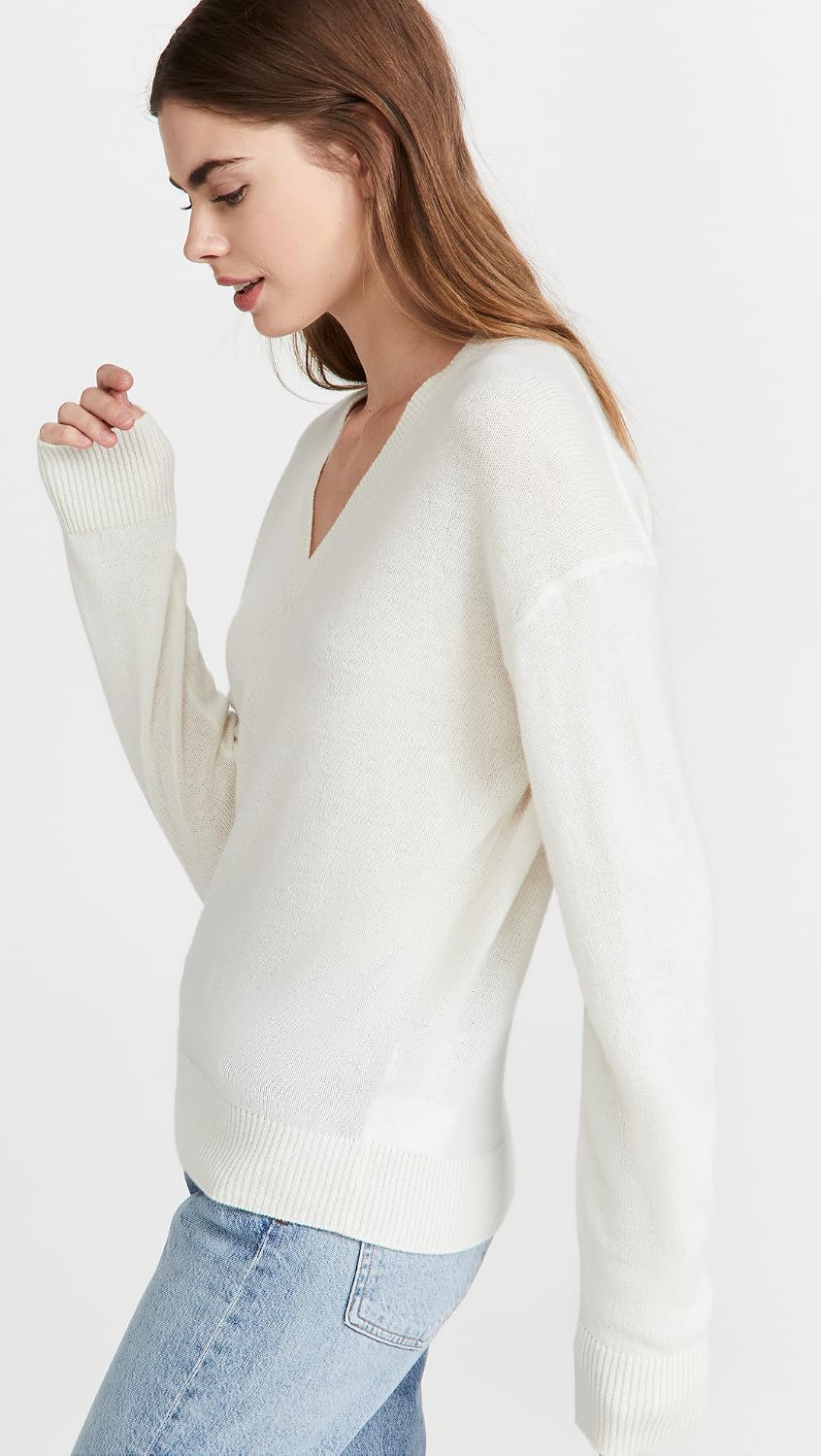 Theory Women's Long Sleeve V-Neck Cashmere Pullover Sweater
