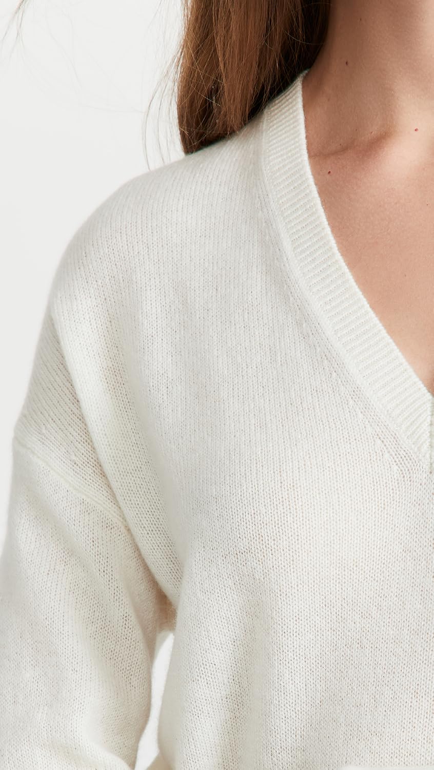 Theory Women's Long Sleeve V-Neck Cashmere Pullover Sweater
